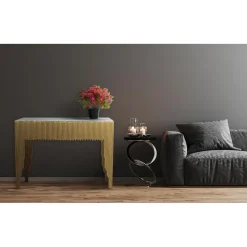 3S. x Home Console design GALANTINE Marbre pieds Or Blanc Online