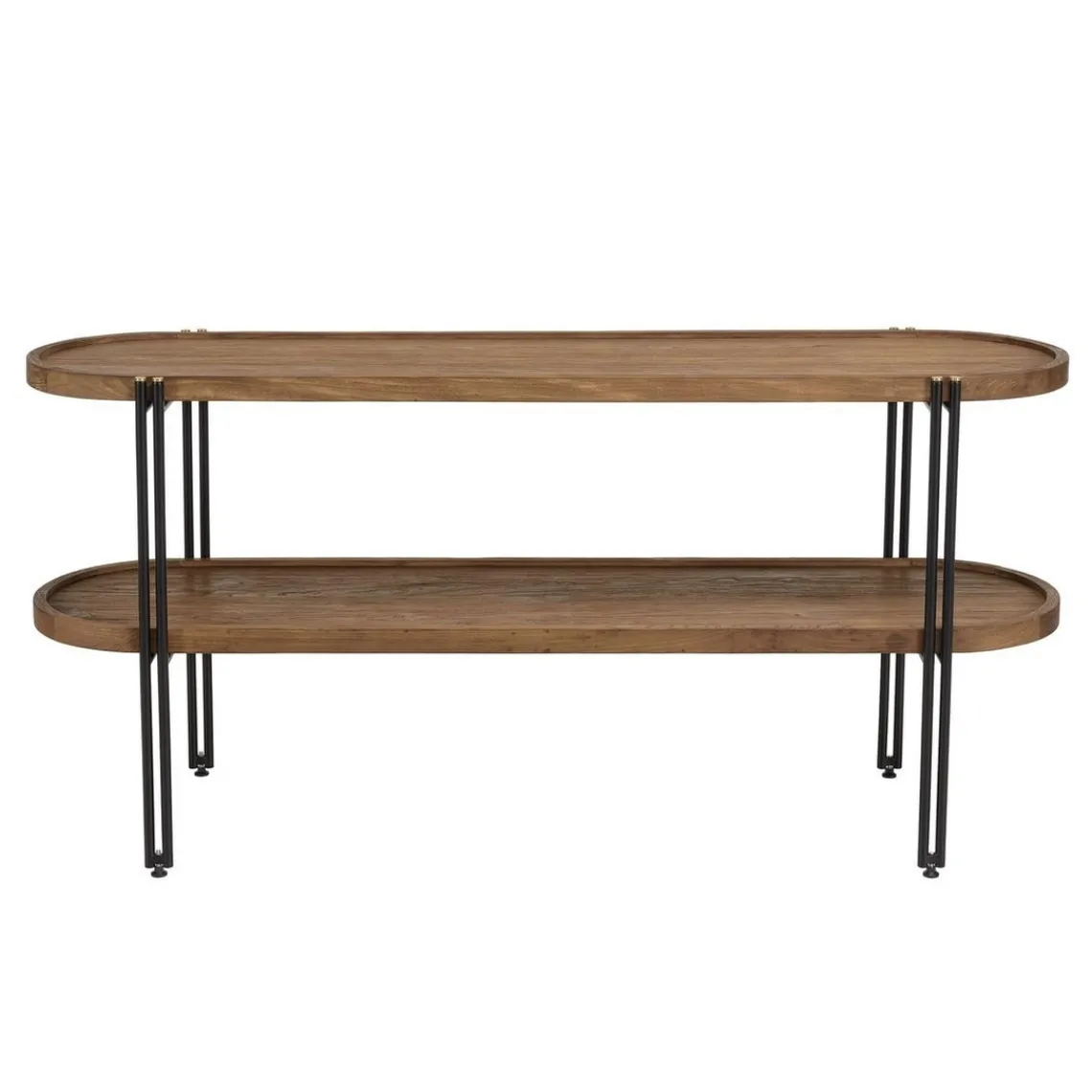 Macabane Console double plateau arrondi en bois de teck recyclé Hot