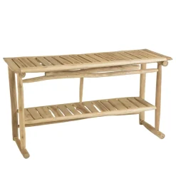 Macabane Console double plateau en branches de Teck naturel WILL Beige Sale