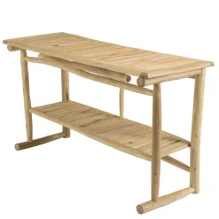 Macabane Console double plateau en branches de Teck naturel WILL Beige Sale