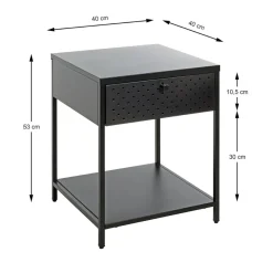 3S. x Home Console en métal avec tablette et tiroir Outlet