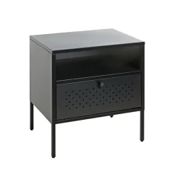 3S. x Home Console en métal avec tablette et tiroir noir Hot