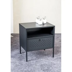 3S. x Home Console en métal avec tablette et tiroir noir Hot