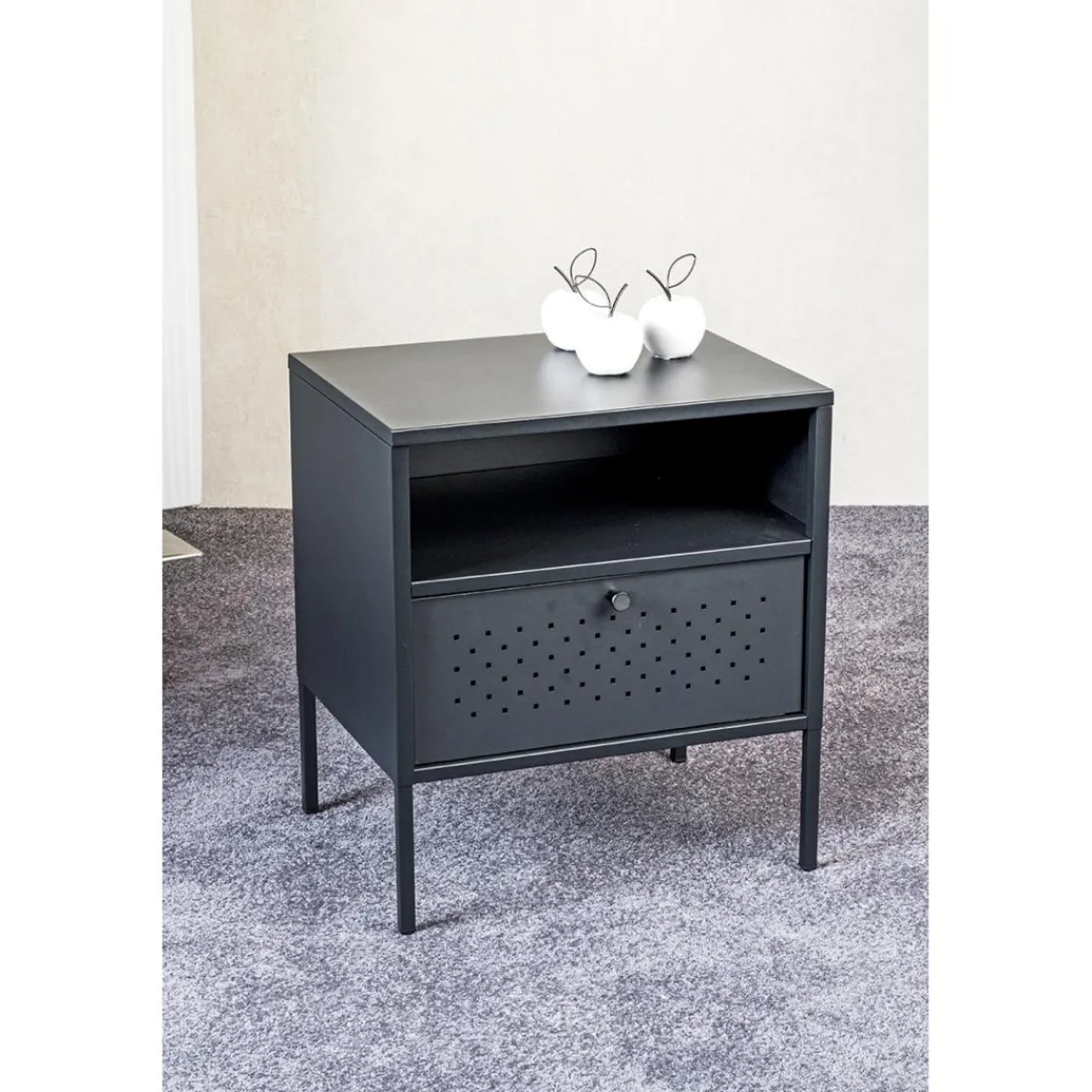 3S. x Home Console en métal avec tablette et tiroir noir Hot