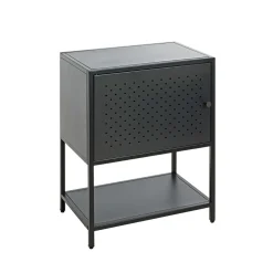 3S. x Home Console en métal avec étagère et porte noir Sale