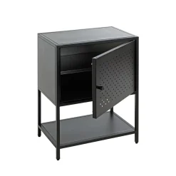 3S. x Home Console en métal avec étagère et porte noir Sale