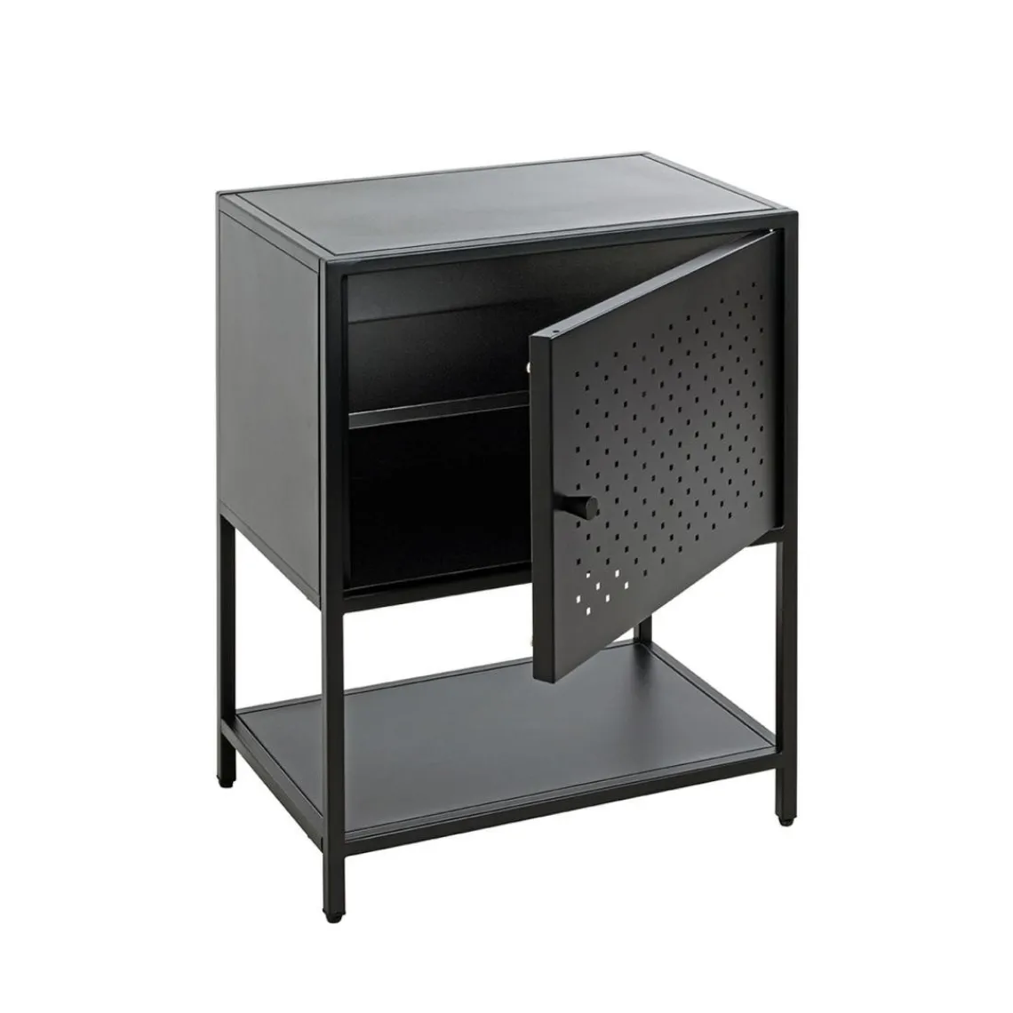 3S. x Home Console en métal avec étagère et porte noir Sale