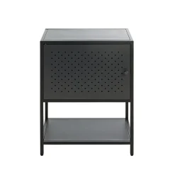 3S. x Home Console en métal avec étagère et porte noir Sale