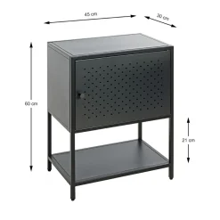 3S. x Home Console en métal avec étagère et porte noir Sale