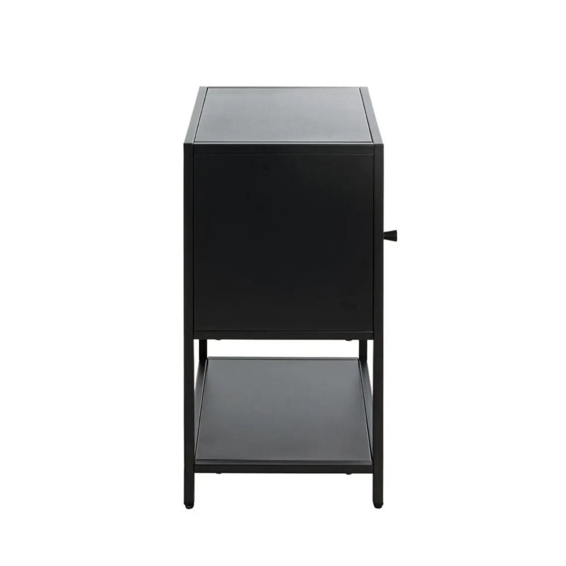 3S. x Home Console en métal avec étagère et porte noir Sale