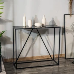 3S. x Home Console en métal Blanc Style industriel Noir Sale