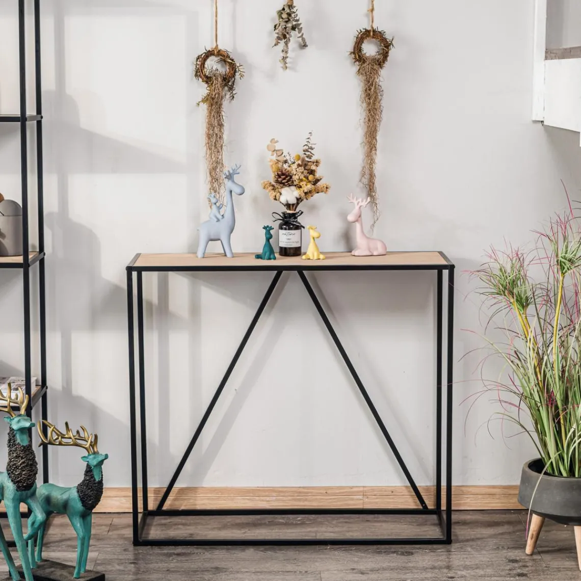 3S. x Home Console en métal et en bois Style Industriel Marron Online