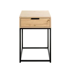 3S. x Home Console en métal noir avec corps et tiroir chêne Outlet