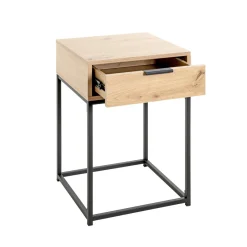 3S. x Home Console en métal noir avec corps et tiroir chêne Outlet