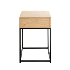 3S. x Home Console en métal noir avec corps et tiroir chêne Outlet