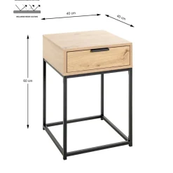 3S. x Home Console en métal noir avec corps et tiroir chêne Outlet