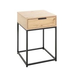 3S. x Home Console en métal noir avec corps et tiroir chêne Outlet