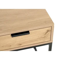 3S. x Home Console en métal noir avec corps et tiroir chêne Outlet