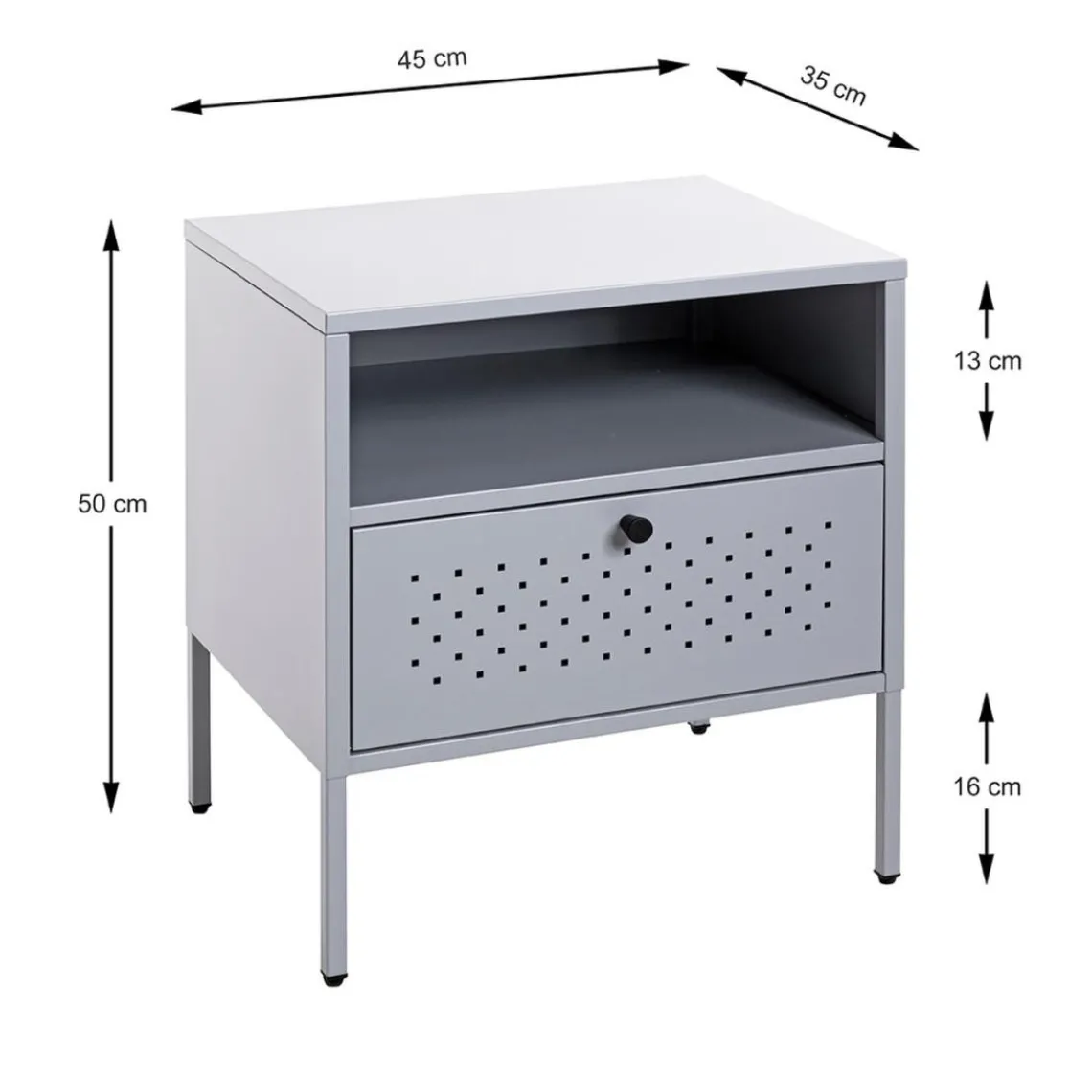 3S. x Home Console en métal tablette et tiroir gris Clearance