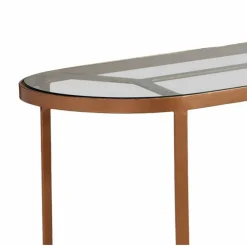 3S. x Home Console en Verre Et Métal Cuivré New