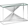 3S. x Home Console en Verre Transparent et Pieds Argent CLESSY Hot