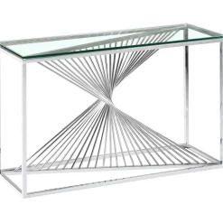 3S. x Home Console en Verre Transparent et Pieds Argent CLESSY Hot