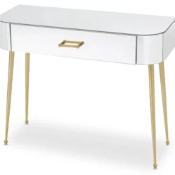 3S. x Home Console FANTASIO 1 Tiroir Miroir Et Or Doré Best