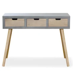3S. x Home Console e et Bois 3 Tiroirs CLAUDIA Gris Hot
