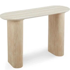 3S. x Home Console moderne avec pieds style colonnes Gwendoline Beige Online