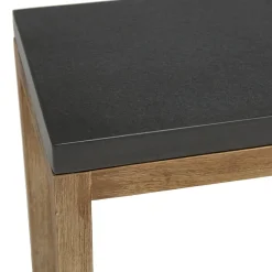 Macabane Console rectangulaire petit modèle double plateau effet béton foncé et acacia HECTOR Gris Discount