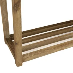 Macabane Console rectangulaire petit modèle double plateau effet béton foncé et acacia HECTOR Gris Discount