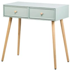 Nordlys Console scandinave en bois avec 2 tiroirs vert menthe Best