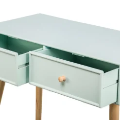 Nordlys Console scandinave en bois avec 2 tiroirs vert menthe Best