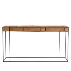 Macabane Console SIXTINE teck et Métal New