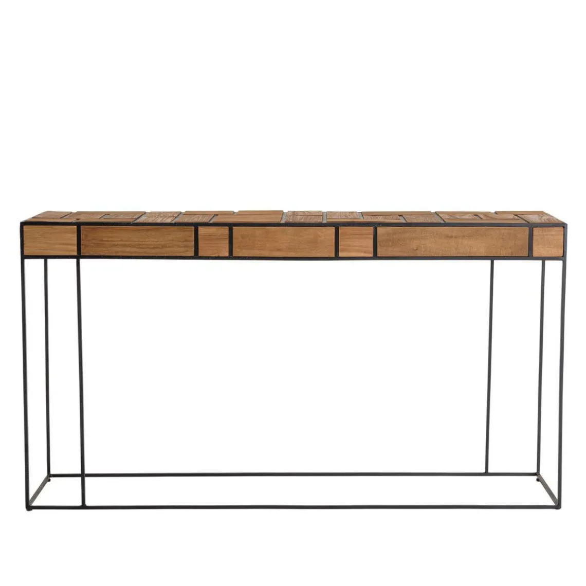 Macabane Console SIXTINE teck et Métal New