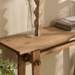 Macabane Console 140x40cm en bois de teck recyclé Discount