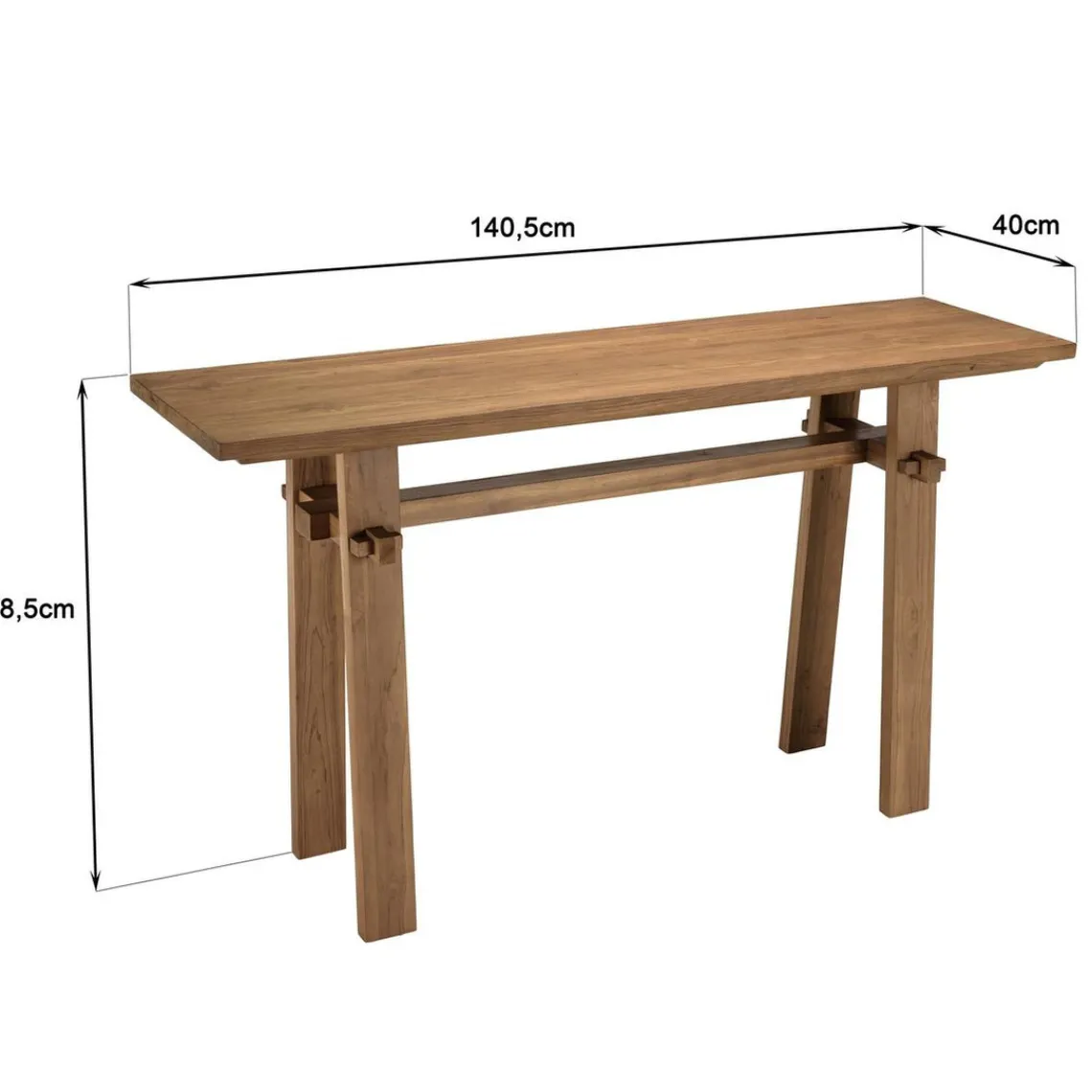 Macabane Console 140x40cm en bois de teck recyclé Discount