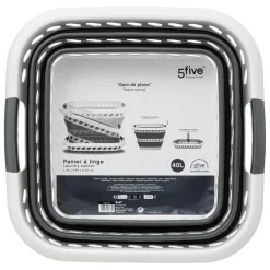 3S. x Home Corbeille à linge pliable 40L gris et blanc Online