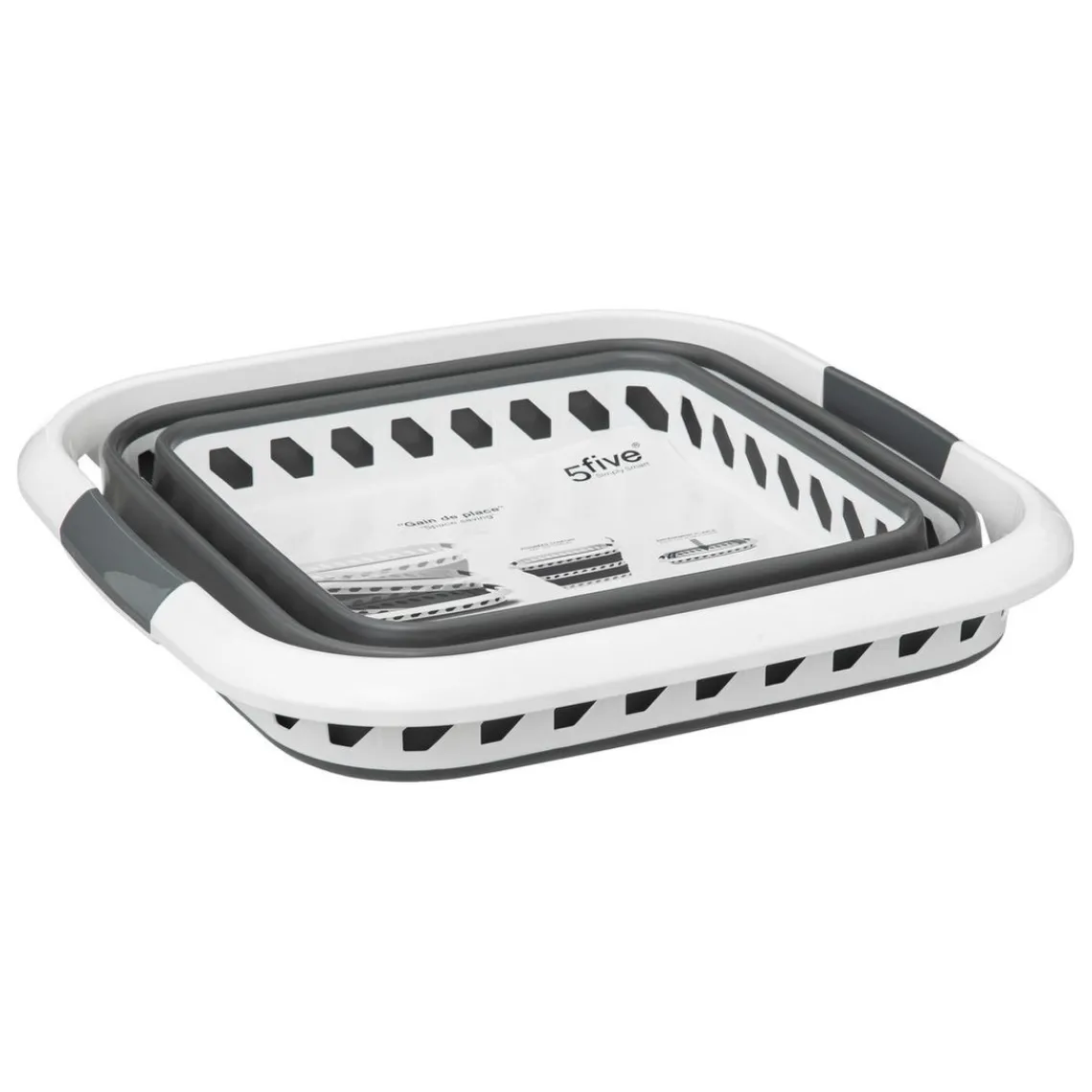 3S. x Home Corbeille à linge pliable 40L gris et blanc Online