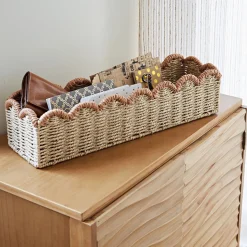 Becquet Corbeille rectangulaire Paterne beige Hot