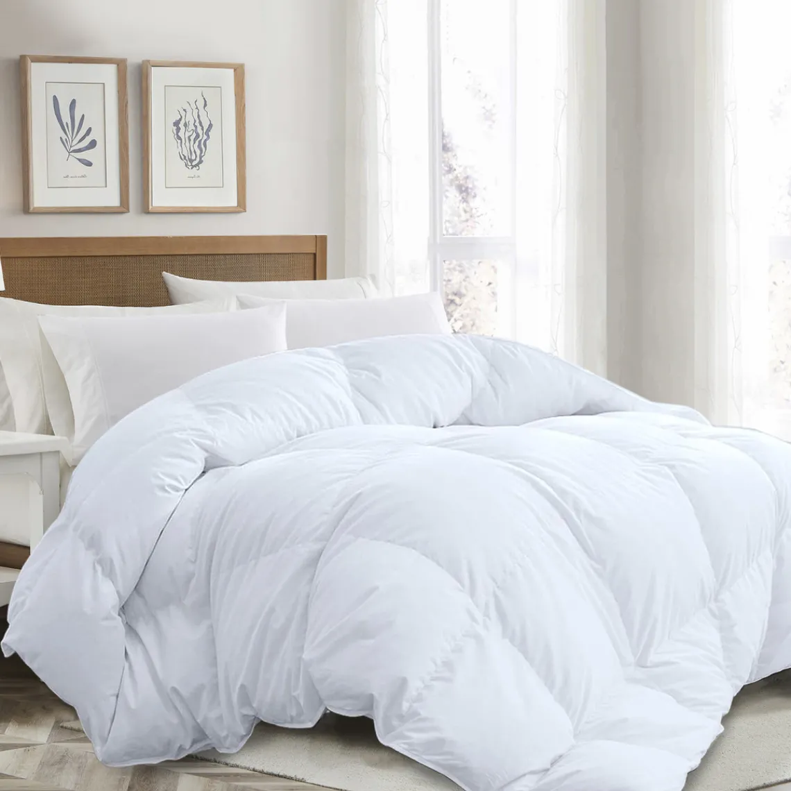 SAMPUR Couette 100% plumes blanc