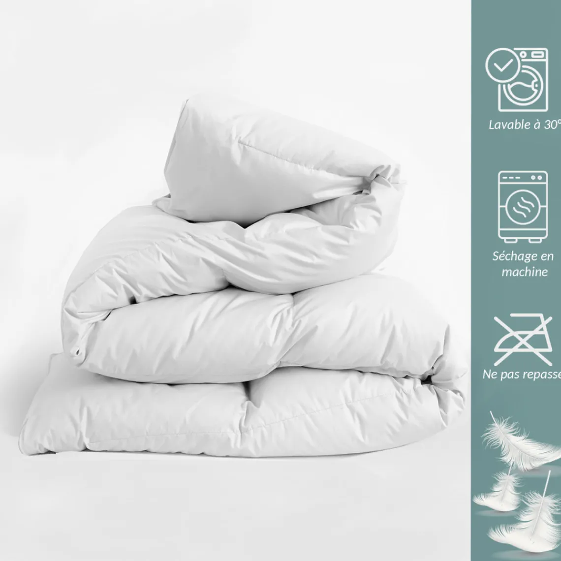 SAMPUR Couette 100% plumes blanc