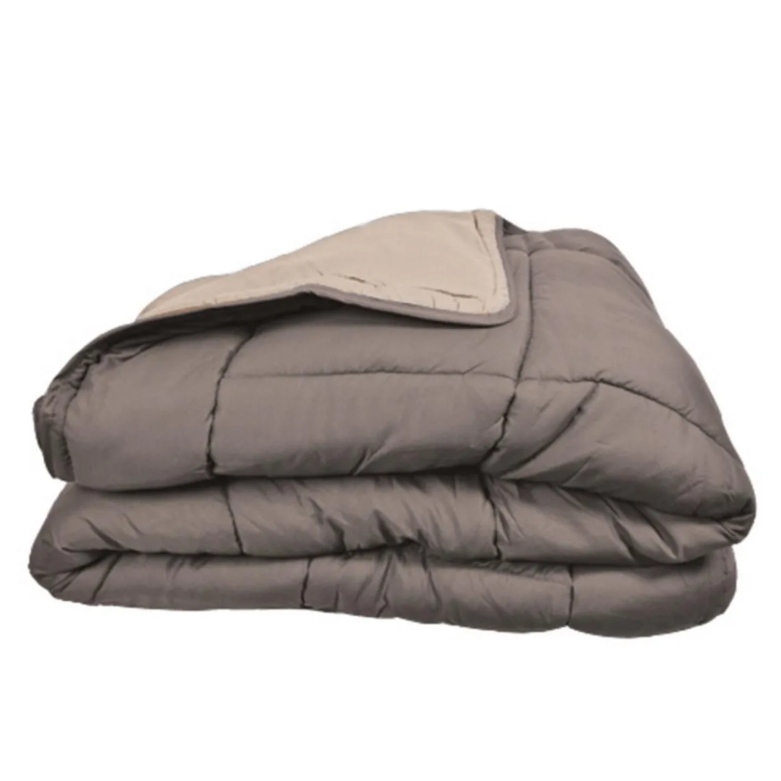 Toison d’or Couette chaude bicolore COCOON taupe/lin New