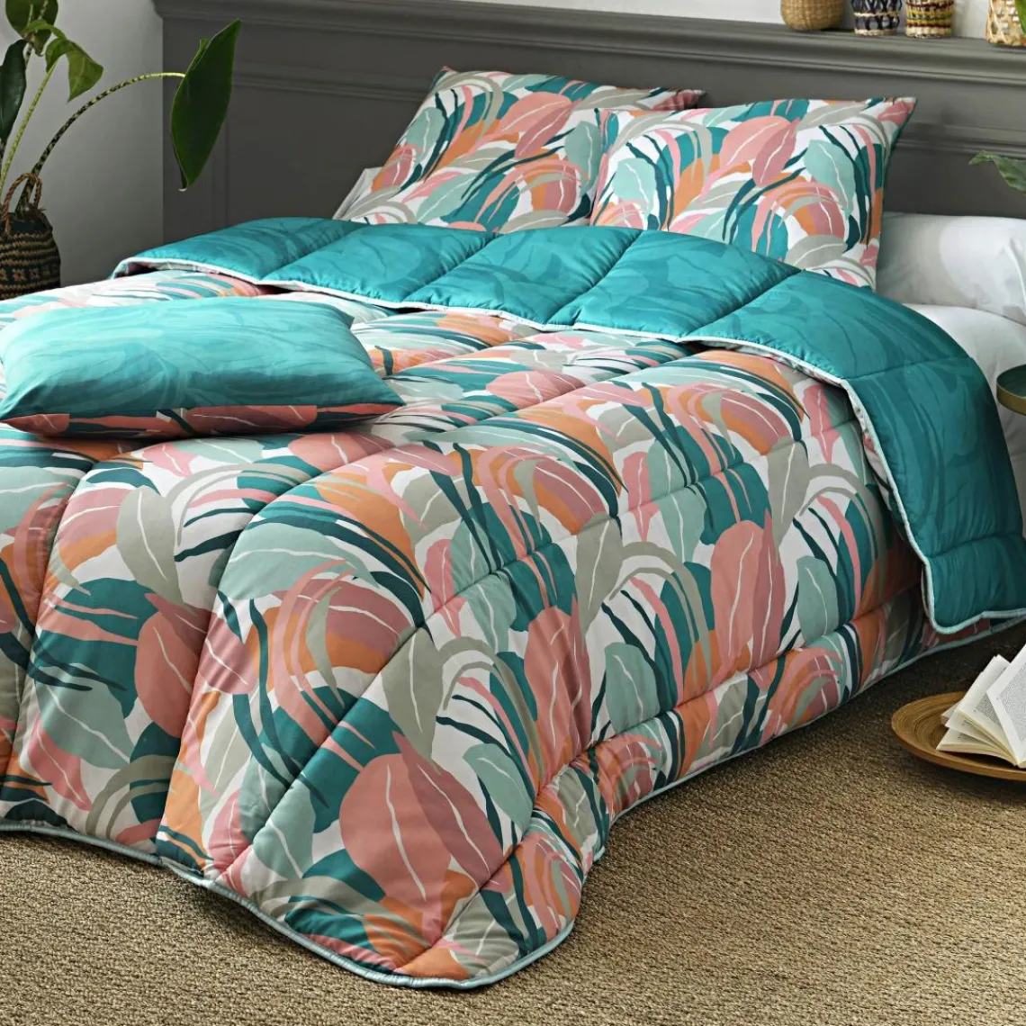 Becquet Couette légère ALYZEE 140x200 vert foncé Discount
