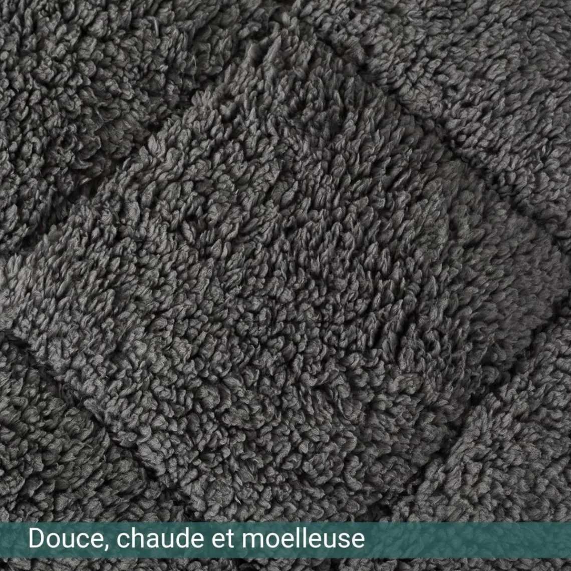 SAMPUR Couette sherpa gris Laine Synthétique Discount