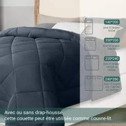 SAMPUR Couette sherpa gris Laine Synthétique Discount