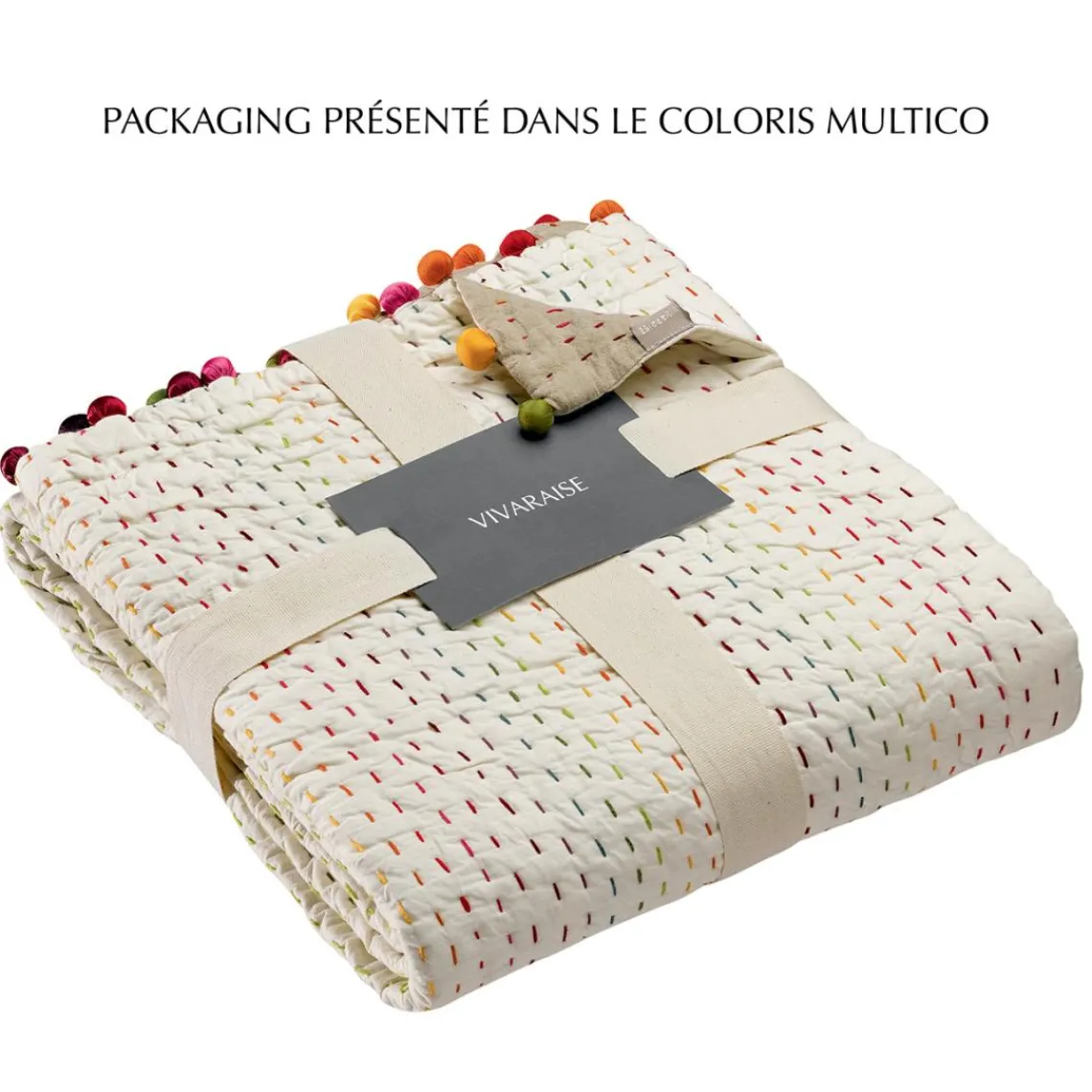 Maison Vivaraise Courtepointe Gastounet multico 180 x 180