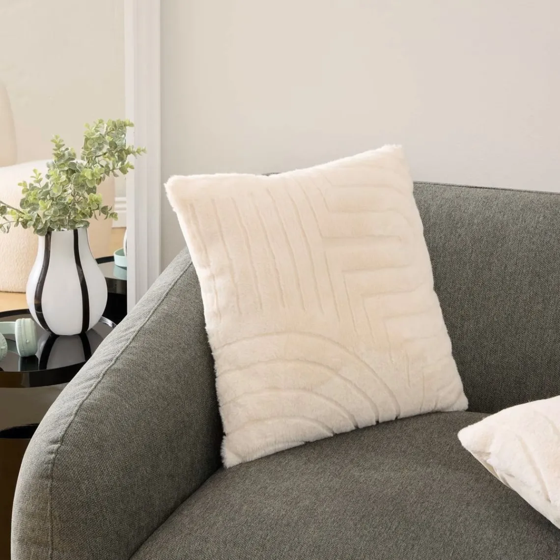 3S. x Home Coussin Arka - ivoire Clearance