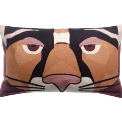 Maison Vivaraise Coussin brodé Babka Ebène 40 x 65 cm