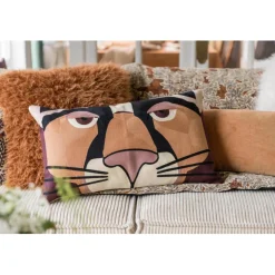 Maison Vivaraise Coussin brodé Babka Ebène 40 x 65 cm